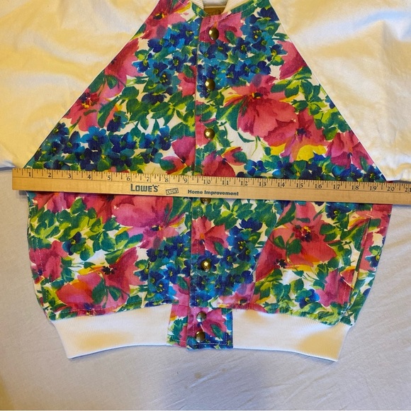 Vintage 90s Action West Floral Denim Jacket Women’s Mediun Cottagecore - Picture 7 of 12